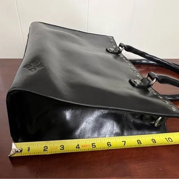 Patricia Nash Zancona Tote black leather studded EUC - Picture 11 of 12